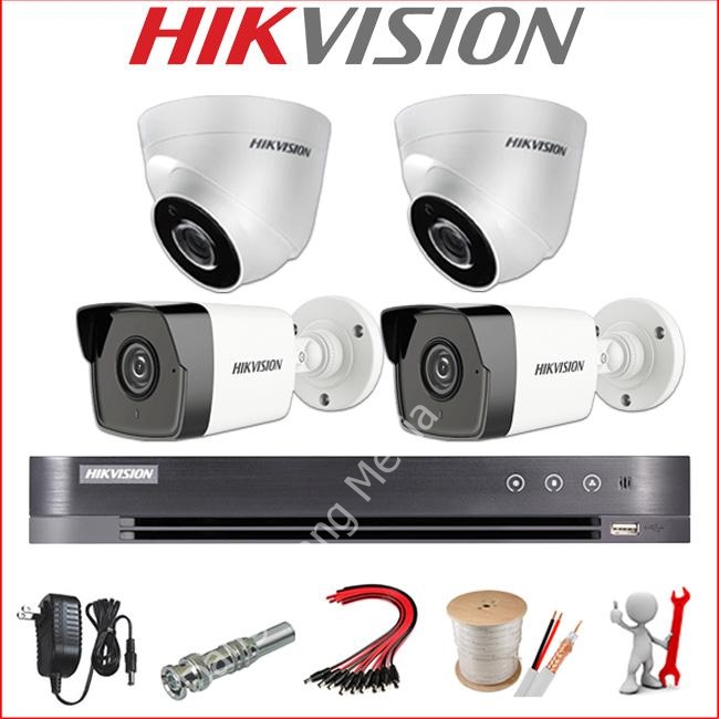 Lắp đặt trọn gói bộ 2 Camera IP Hikvision 2MP
